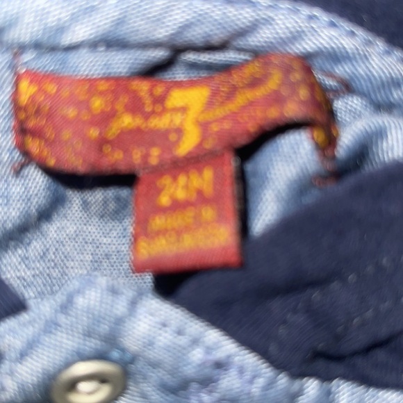 7 for all mankind lightweight denim shirt with hood stripe cuff 24 months - Picture 6 of 6